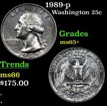 1989-p Washington Quarter 25c Grades GEM+ Unc