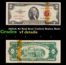 1953A $2 Red Seal United States Note Grades vf details