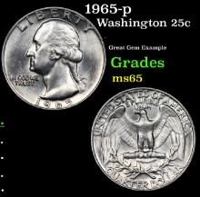 1965-p Washington Quarter 25c Grades GEM Unc