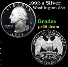 Proof 1992-s Silver Washington Quarter 25c Grades GEM++ Proof Deep Cameo