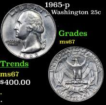 1965-p Washington Quarter 25c Grades GEM++ Unc