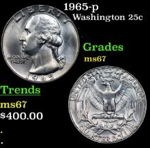 1965-p Washington Quarter 25c Grades GEM++ Unc