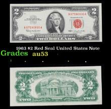 1963 $2 Red Seal United States Note Grades Select AU