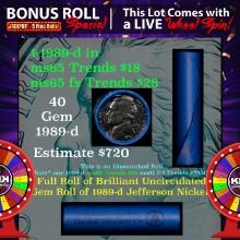 CRAZY Nickel Wheel Buy THIS 1989-d solid  BU Jefferson 5c roll & get 1-5 BU rolls FREE WOW