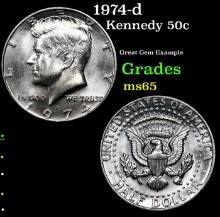 1974-d Kennedy Half Dollar 50c Grades GEM Unc