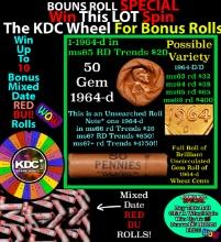 CRAZY Penny Wheel Buy THIS 1968-d solid Red BU Lincoln 1c roll & get 1-10 BU Red rolls FREE WOW Grad