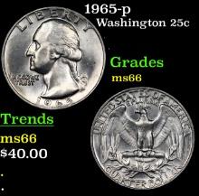 1965-p Washington Quarter 25c Grades GEM+ Unc