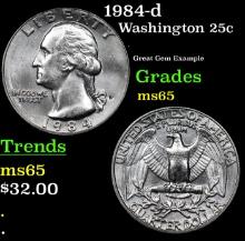 1984-d Washington Quarter 25c Grades GEM Unc