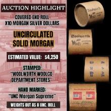 *EXCLUSIVE* x10 Morgan Covered End Roll! Marked "Unc Morgan Supreme"! - Huge Vault Hoard  (FC)