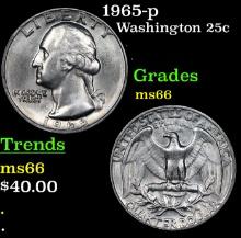 1965-p Washington Quarter 25c Grades GEM+ Unc