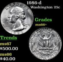 1986-d Washington Quarter 25c Grades GEM++ Unc