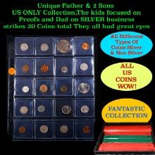 Unique Father & 2 Sons US ONLY Collection,The kids focused on Proofs and Dad on SILVER business stri