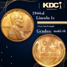 1944-d Lincoln Cent 1c Grades GEM Unc RB