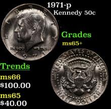 1971-p Kennedy Half Dollar 50c Grades GEM+ Unc