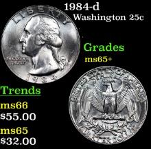 1984-d Washington Quarter 25c Grades GEM+ Unc