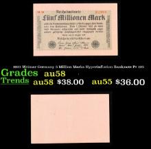 1923 Weimar Germany 5 Million Marks Hyperinflation Banknote P# 105 Grades Choice AU/BU Slider