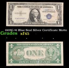 1935G $1 Blue Seal Silver Certificate Grades xf+ Motto