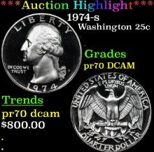 Proof ***Auction Highlight*** 1974-s Washington Quarter 25c Graded pr70 DCAM BY SEGS (fc)