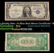 1935 Rare Double Date  $1 Blue Seal Silver Certificate *Mint Error* Grades f+