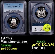 Proof PCGS 1977-s Washington Quarter 25c Graded pr69dcam By PCGS