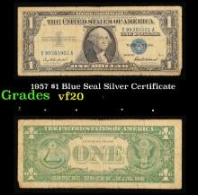 1957 $1 Blue Seal Silver Certificate Grades vf, very fine