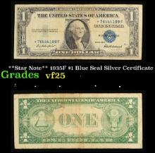 **Star Note** 1935F $1 Blue Seal Silver Certificate Grades vf+