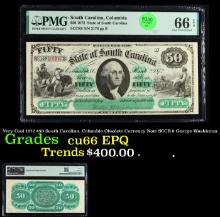 Very Cool 1872 $50 South Carolina, Columbia Obsolete Currency Note SCCR-8 George Washinton Graded cu