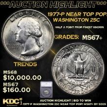 ***Auction Highlight*** 1977-p Washington Quarter Near Top Pop! 25c Graded ms67+ By SEGS (fc)