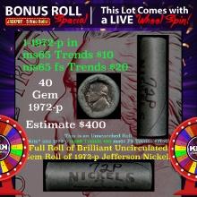 CRAZY Nickel Wheel Buy THIS 1972-p solid  BU Jefferson 5c roll & get 1-5 BU rolls FREE WOW