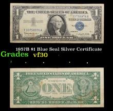 1957B $1 Blue Seal Silver Certificate Grades vf++