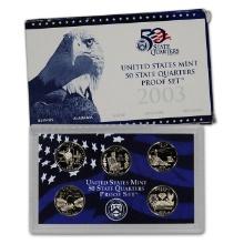 2003 United States Mint Proof Quarters 5 pc set No Outer Box