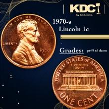 Proof 1970-s Lincoln Cent 1c Grades Gem++ Proof Red Deep cameo