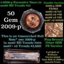 ANACS COOL Roll of 2009-p Formative Years Lincoln Cents 1c 50 pcs Graded ms65 rd or better BY ANACS