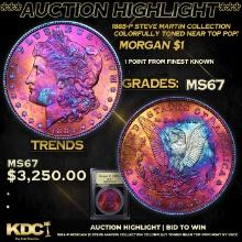 ***Auction Highlight*** 1885-p Morgan Dollar Steve Martin Collection Colorfully Toned Near Top Pop!