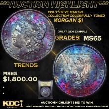 ***Auction Highlight*** 1881-o Morgan Dollar Steve Martin Collection Colorfully Toned $1 Graded GEM