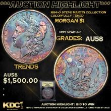 ***Auction Highlight*** 1894-o Morgan Dollar Steve Martin Collection Colorfully Toned $1 Graded Choi