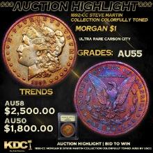 ***Auction Highlight*** 1892-cc Morgan Dollar Steve Martin Collection Colorfully Toned $1 Graded Cho