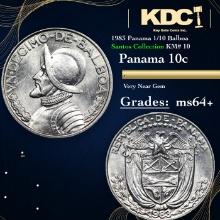 1983 Panama 1/10 Balboa Santos Collection KM# 10 Grades Choice+ Unc