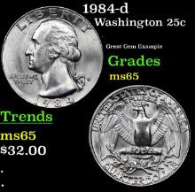 1984-d Washington Quarter 25c Grades GEM Unc