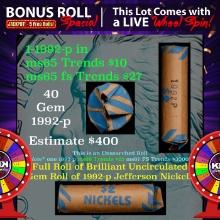 CRAZY Nickel Wheel Buy THIS 1992-p solid  BU Jefferson 5c roll & get 1-5 BU rolls FREE WOW