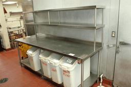 Stainless 30x96 Table with Dbl Overshelf