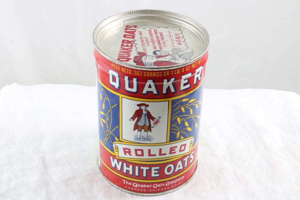Quaker Rolled White Oats Key Wind Unopened Can