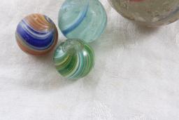 4 Antique Handmade Marbles