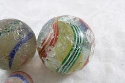 3 Antique Handmade Marbles