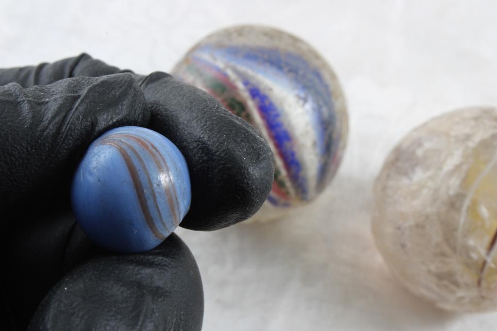 3 Antique Handmade Marbles
