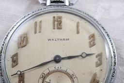 Waltham 15 Jewel Base Metal Working Pocket Watch