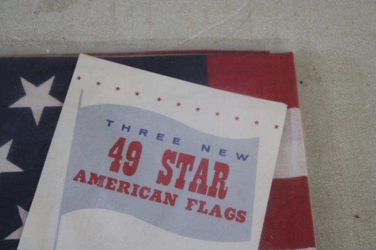 3 New 49 Star American Flags J C Penney NOS