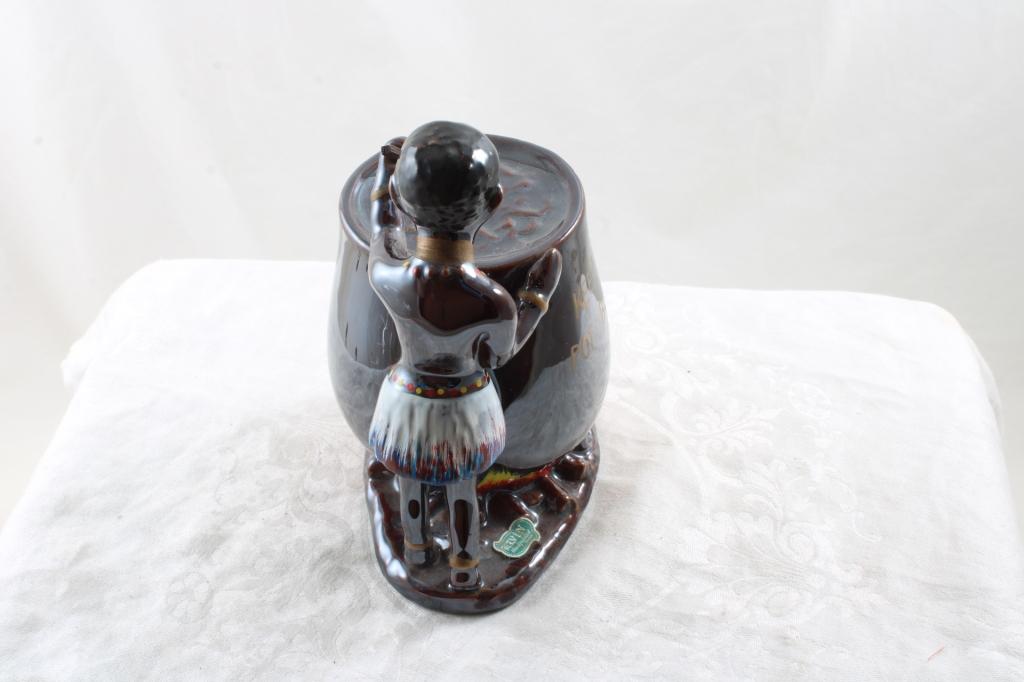 Black Americana 6" Boiling Pot Ceramic Bank Elvin