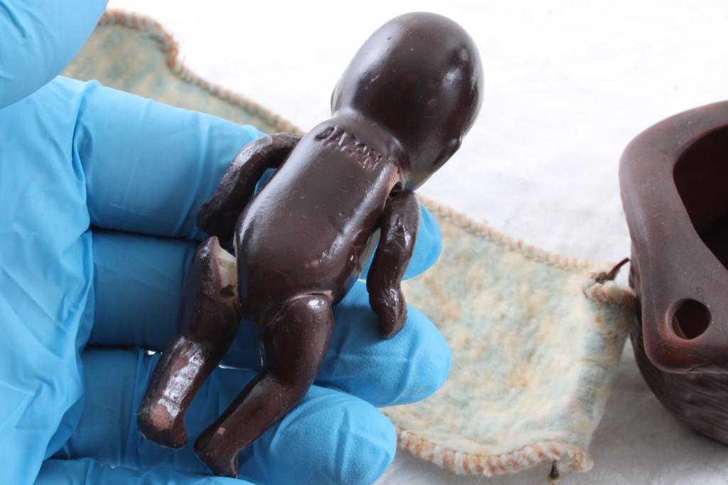 Black Americana Water Fall Figurine, Bisque Doll