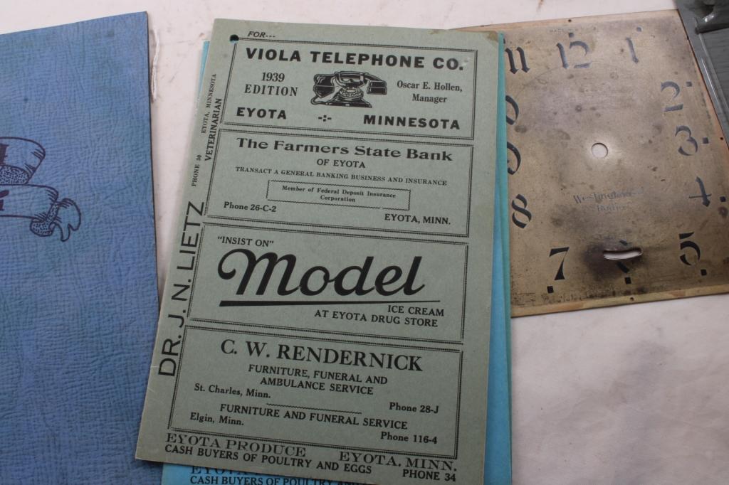 Old Clipboard, Clock Face, Yearbook, Phone Books